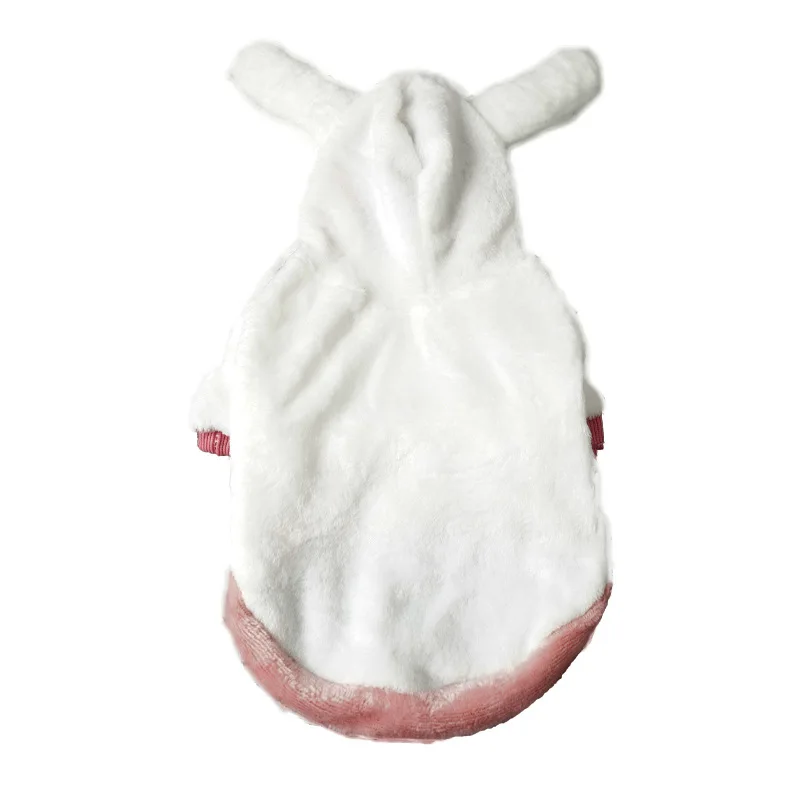 New Pet Hooded Sweater Cute Furry Cotton Coat Pet Four-legged Dog Clothes Cute Fashion Rabbit Ears Thick Coat