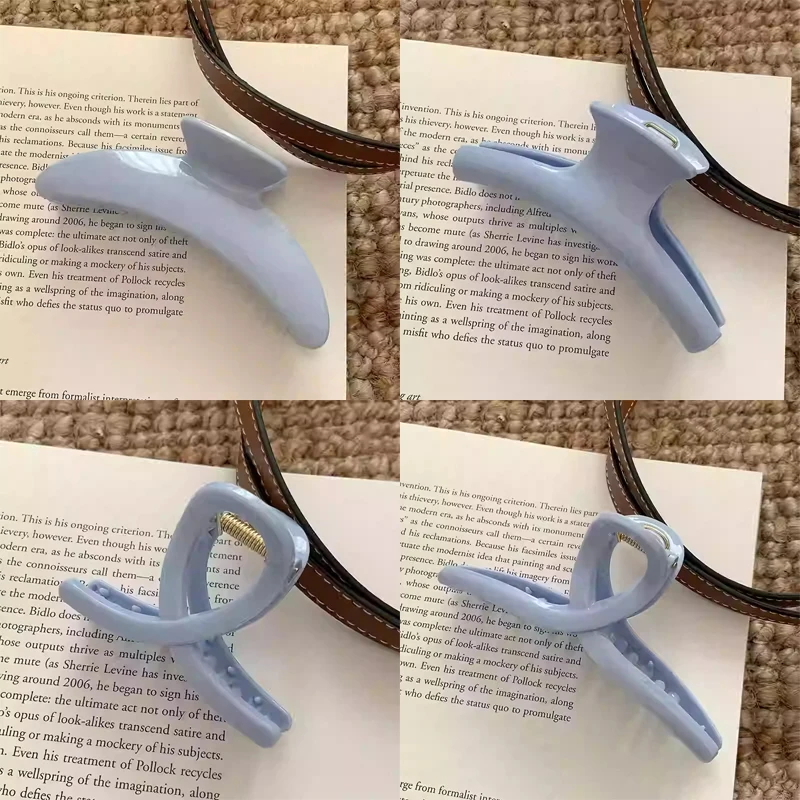 2025 مقاطع الشعر الأزرق العصرية للنساء الفتيات بسيطة كبيرة القرش كليب الحلو تنوعا مشبك شعر بلون إكسسوارات الشعر هدايا