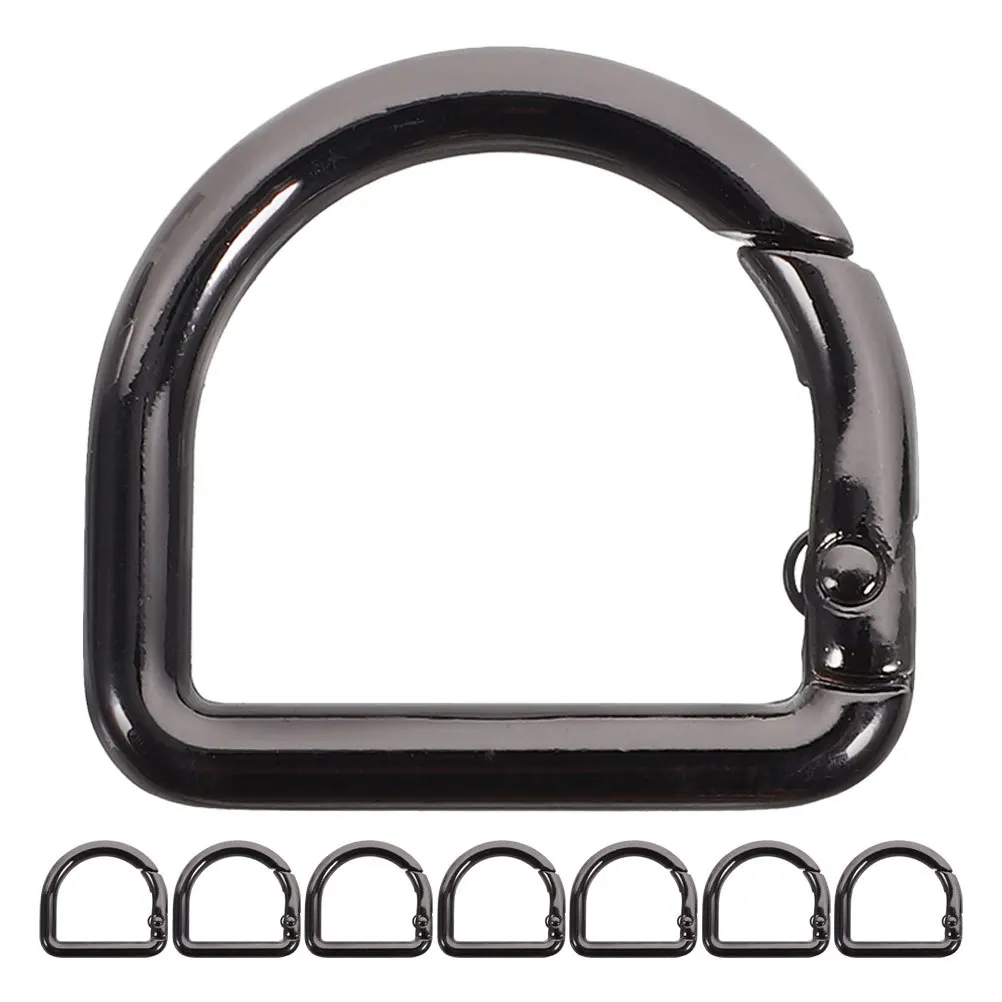 

8Pcs D Shaped Carabiner Clips Spring Keyring Buckles Purse Strap Connectors Durable Backpack Clips Replacement