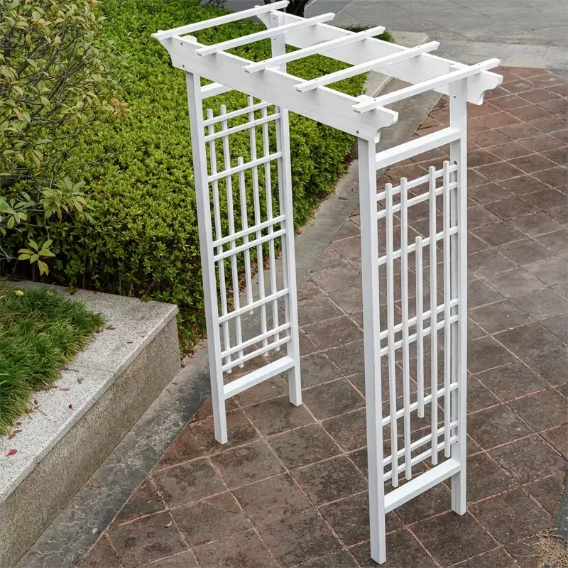 White Pressure Treated Solid Wood-Fir Outdoor Garden Trellis Arch Arbour Pergola Wedding Flower Eco Friendly FSC Nature