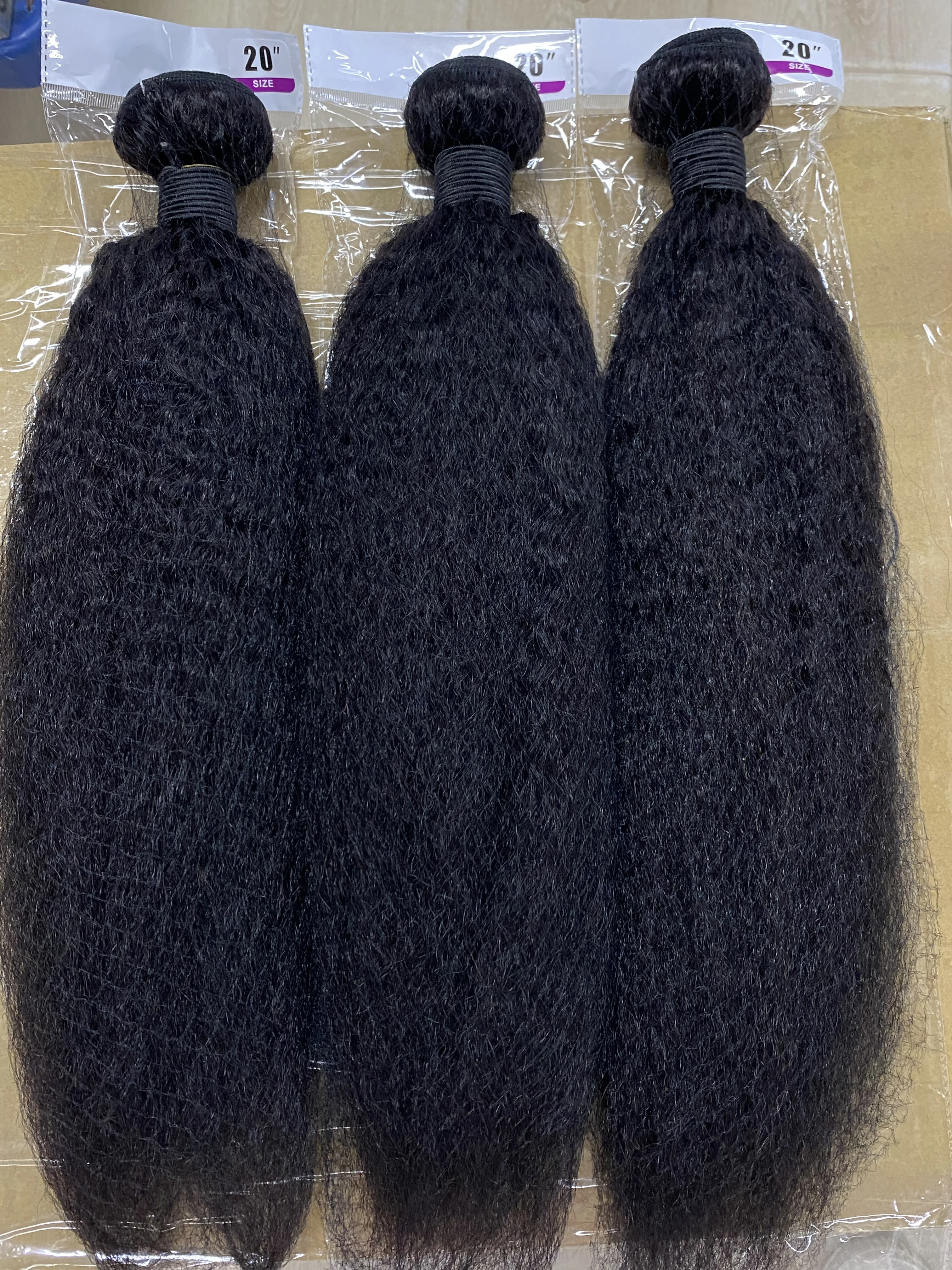15A Kinky Straight Echthaar-Bündel, Echthaar-Extensions für Frauen, Brasilianische Haarwebart-Bündel, Top-Qualität, 3-7 Tage Lieferung – Detail 6