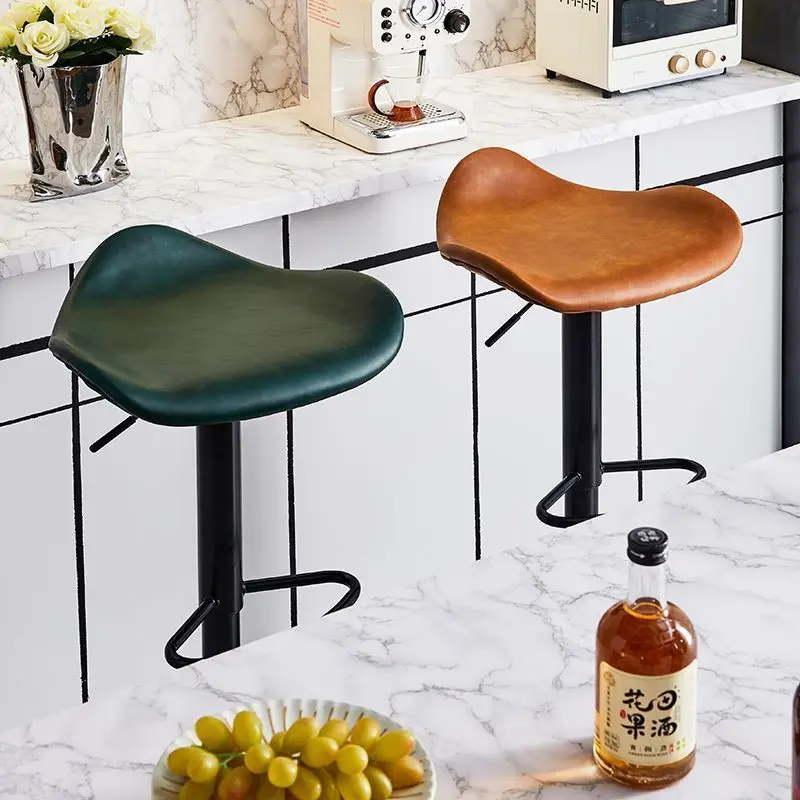 

Light Luxury Bar Chair Modern Simple High Stool Lift Front Desk Seat Home Living Room Dining Table High Chair