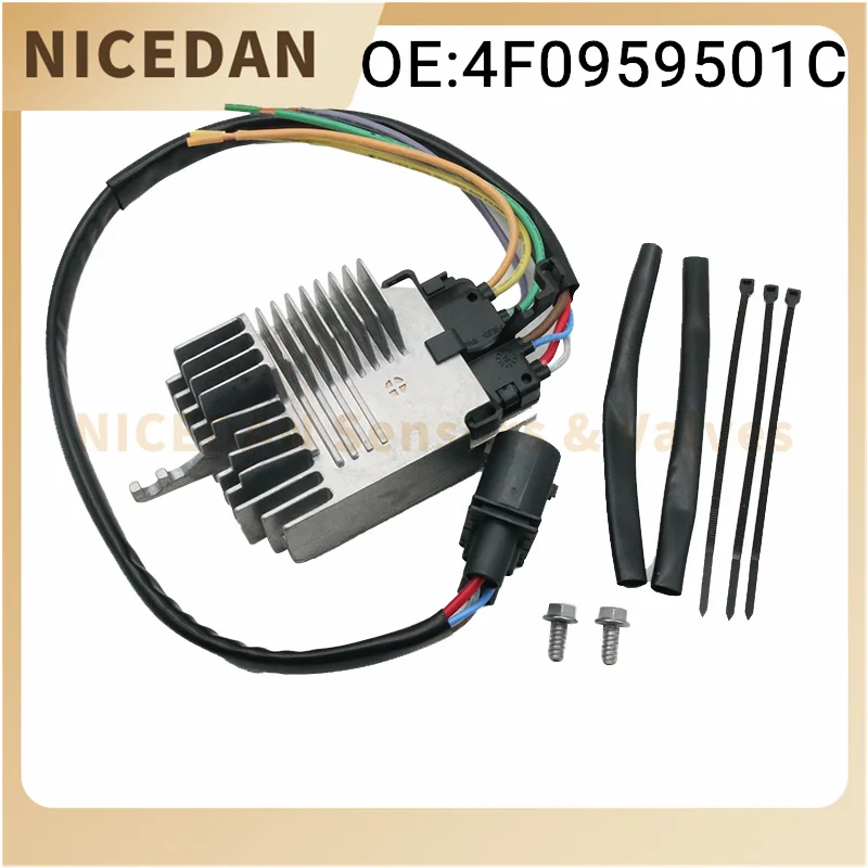 

4F0959501C Модуль вентилятора управления радиатором для Audi A6 2006-2011 A6 Quattro 2005 2006-2011 3.0L 3.2L Автозапчасти Аксессуары