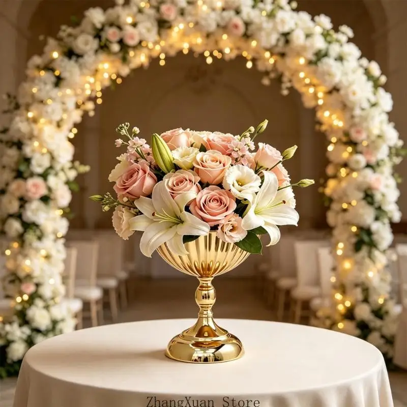 Blumen-Mittelstücke, Metallsockel, Urnenvase für Hochzeits- und Heimtischdekorationen, 3 x – Detail 4