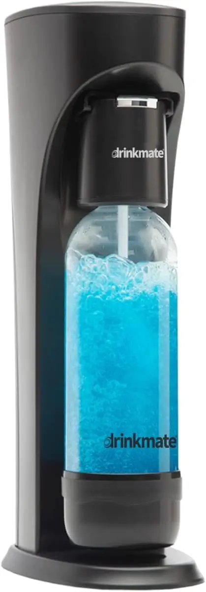 

OmniFizz Sparkling Water and Soda Maker, Carbonates Any Drink Without Diluting It, CO2 Cylinder Not Included (Matte Black)