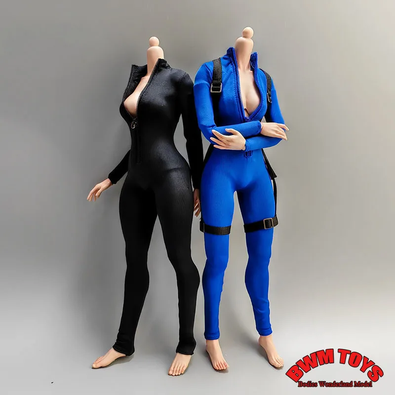 Plusieurs Options YEESENYIYI 1/6 échelle femmes col haut Sexy fermeture éclair mince combinaison ceintures modèle pour figurine d'action féminine 12In