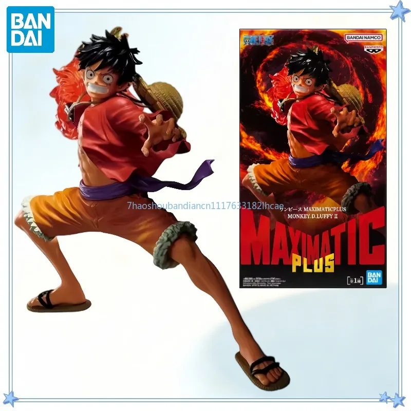 Original BANDAI Banpresto One Piece Luffy MAXIMATIC PLUS Fire Fist Anime Character Model Desktop Collectibles Ornament Gifts