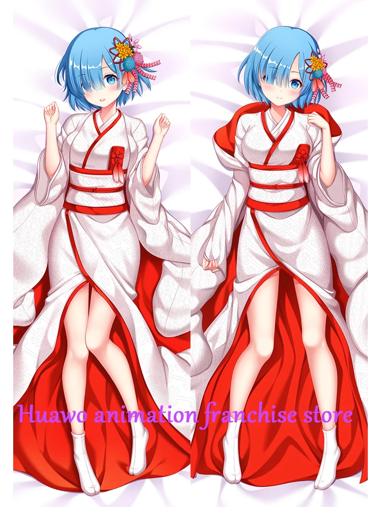 Dakimakura Anime Pillow Case Re:Zero Pillow Cover Halloween Christmas Decoration 2023