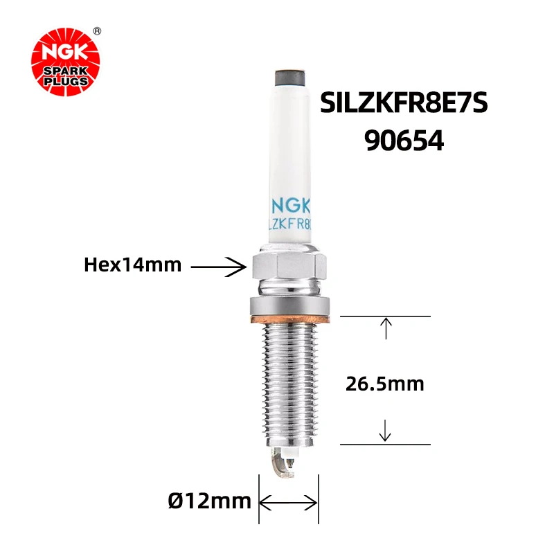 NGK Iridium Platinum Spark Plug SILZKFR8E7S 90654 is suitable for Mercedes-Benz A/B/C/E/GLA/GLC oe A0041597903 - Image 2