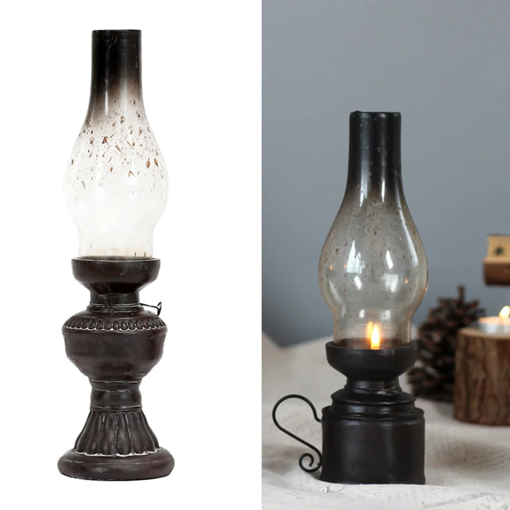 2 قطعة حامل مصباح الزيت خمر الراتنج الحرف ديكور المنزل ريفي فانوس مجموعة نمط الديكور لغرفة المعيشة الزفاف
