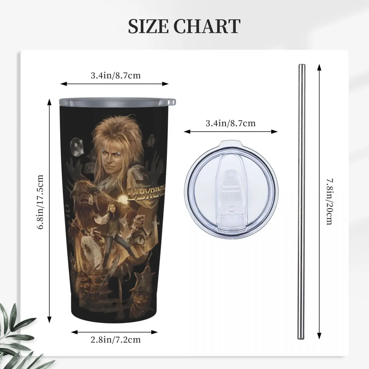 Labyrinth Funny Vintage Movie Legend Stainless Steel Tumbler Vacuum Insulated Mug Thermal Cold Cups Straw With Lid 20oz
