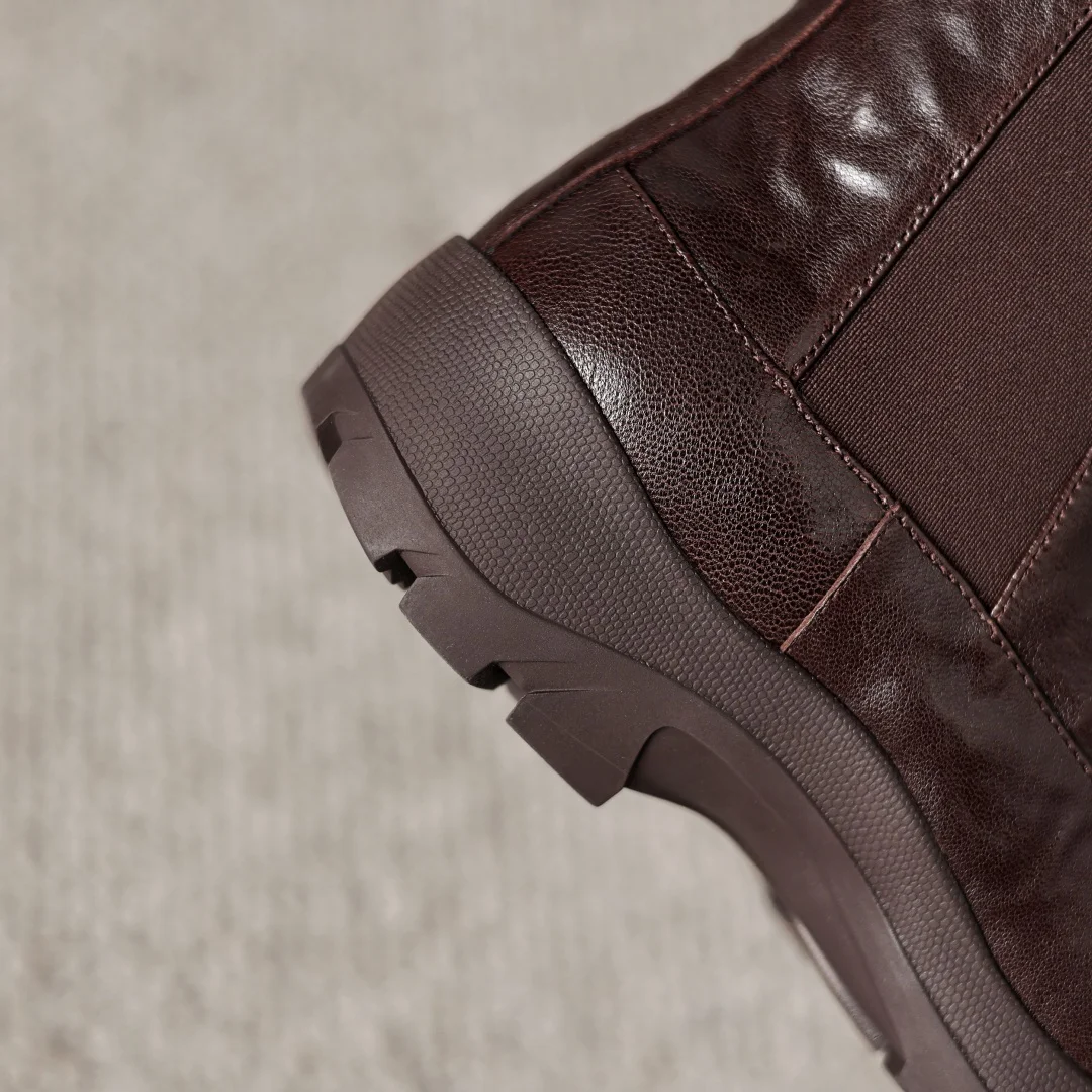 المرأة جلد الغنم نسيج مرن خليط الصوف داخل الانزلاق على الخريف الكاحل الثلوج الأحذية 4.5 سنتيمتر سميكة وحيد منصة الشقق الجوارب