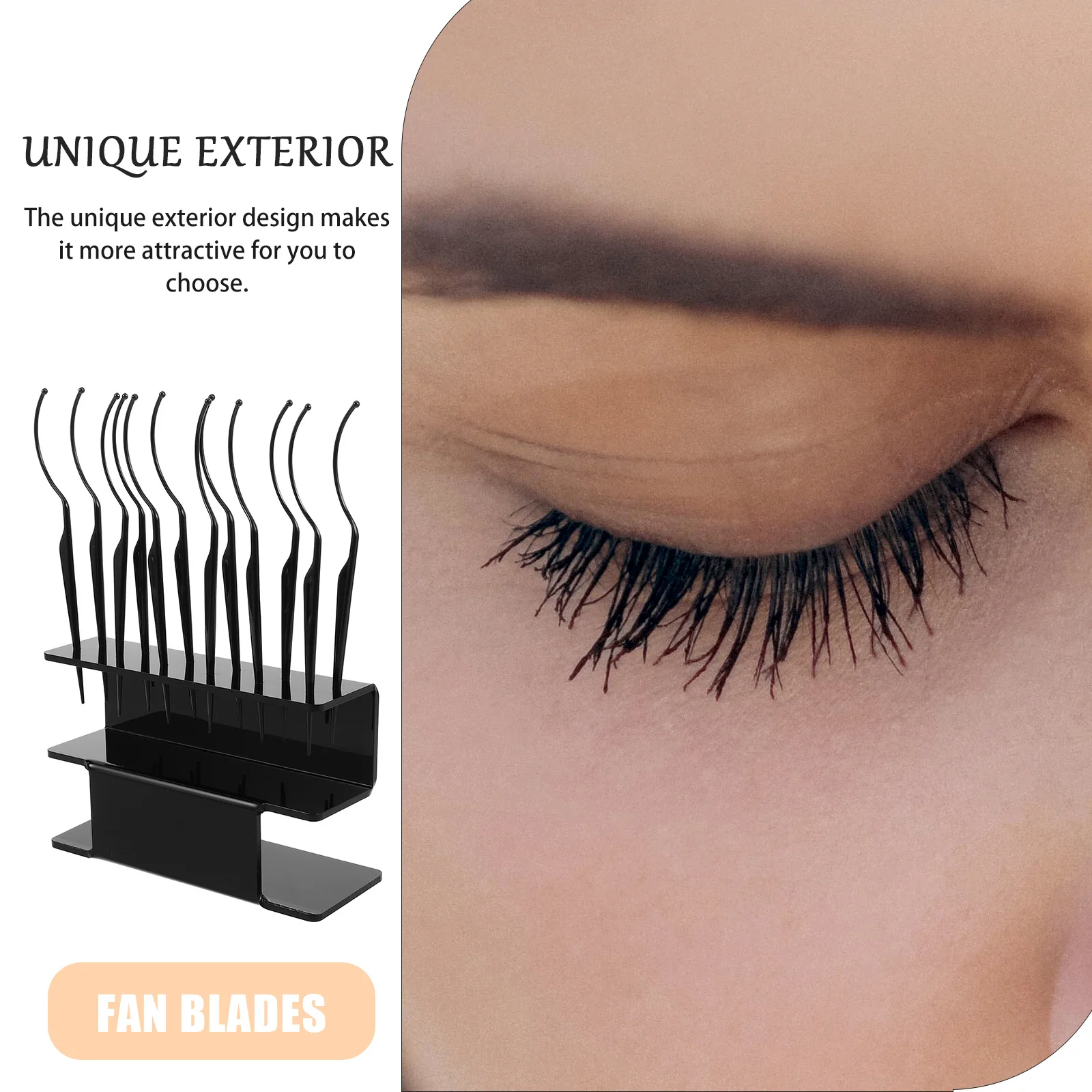 1 set espositore per ciglia finte supporto per estensione ciglia in plastica nera scaffale elegante vassoio per esposizione di bellezza organizzatore per la conservazione delle ciglia