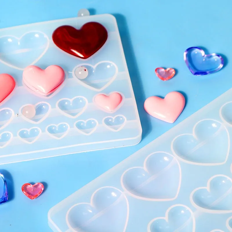 SNASAN Love Heart Silicone Mold Different Size Pendants Casing moulds Handmade DIY Tool