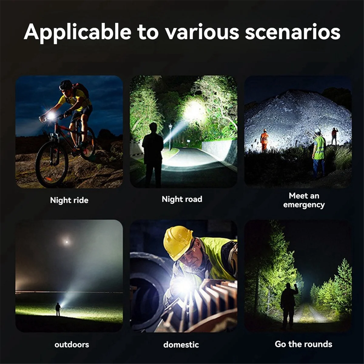 ONCE LED Flashlight Rechargeable Portable Flashlight Digital Display Outdoor Work Light Telescopic Zoom Flashlight