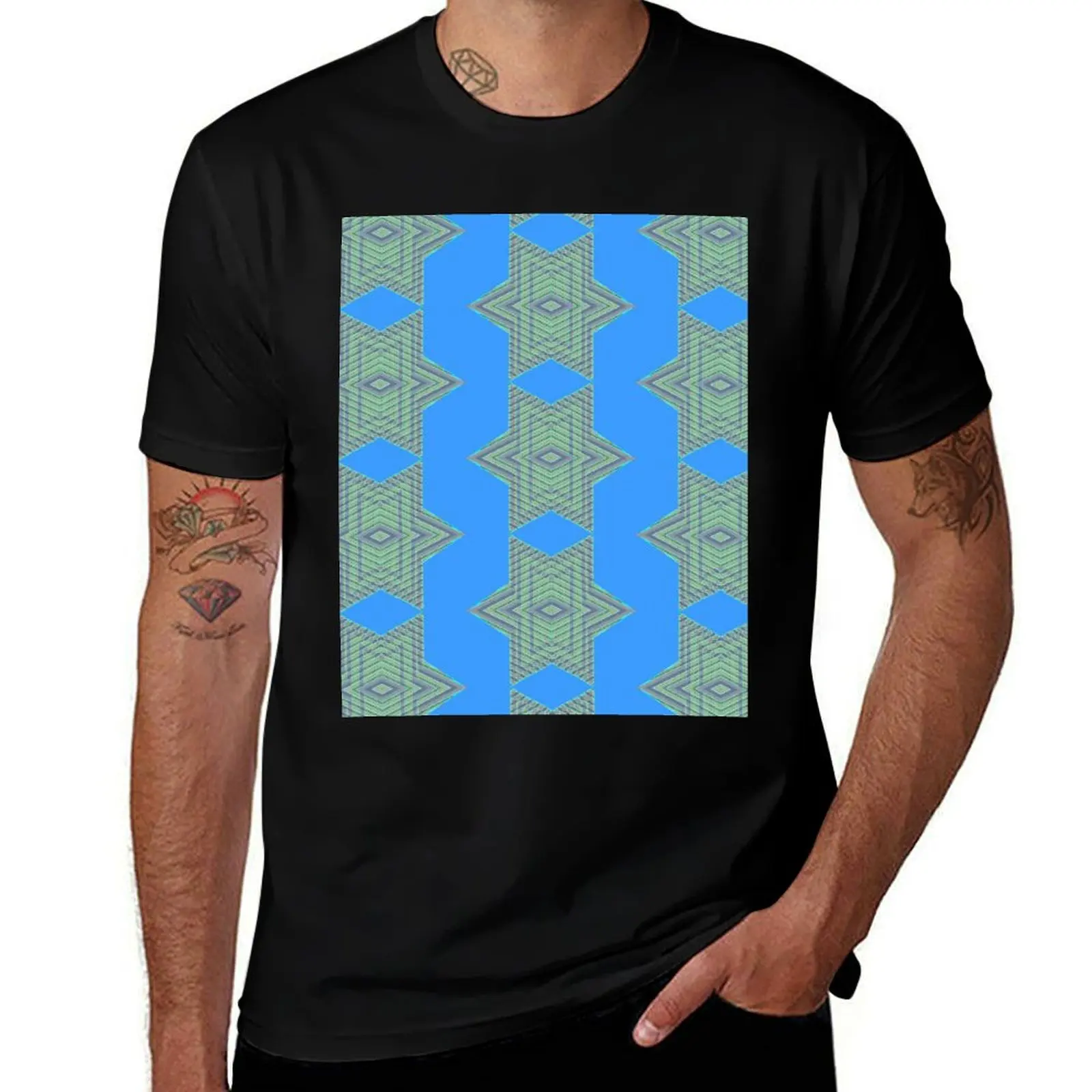 Colorful hexagon mandala star designs #2 T-Shirt Water Resistant Casual T-Shirt