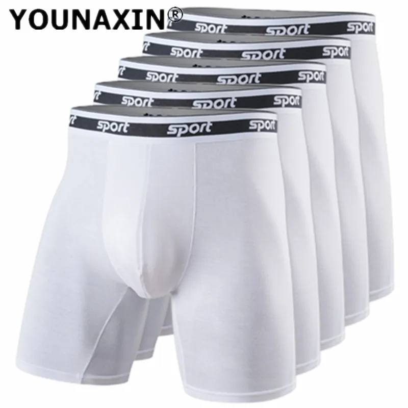 5 Pieces Underwear Men's Boxers Briefs Long Leg Undies Sports Shorts Big Size Panties Plus Underpants Knickers M L XL 2XL 3XL