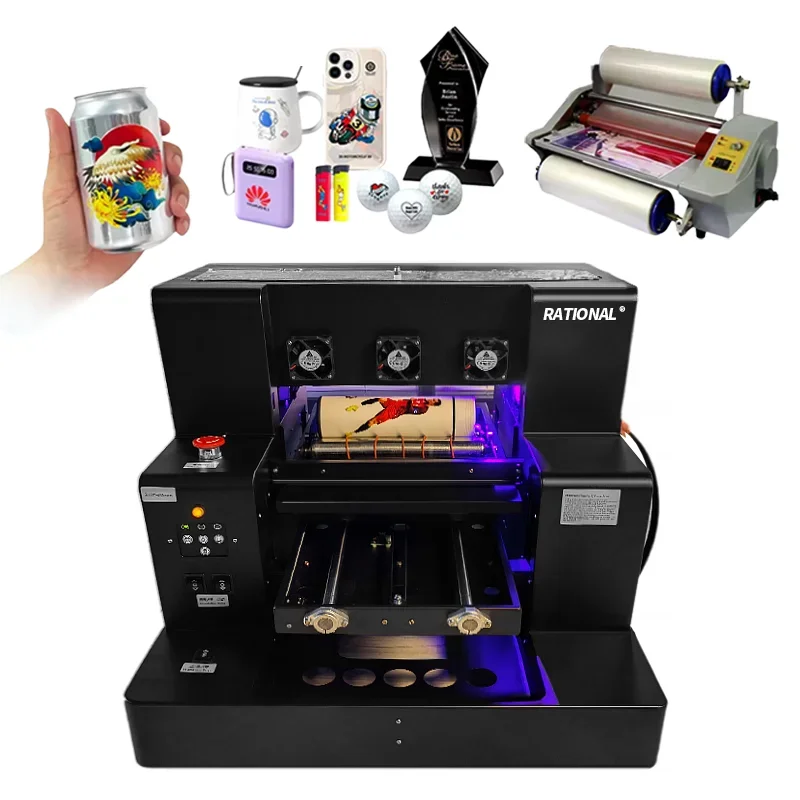 Cross-border Printer, With Varnish, Mobile Phone Case, Glass, Cylinder Bottle ID Card Printer UV Sticker Printer