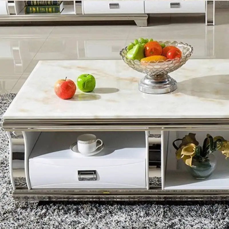 Nordic Designer Coffee Table Gray Vintage Rustic Marble White Coffee Table Luxury Space Saving Meuble Salon Furniture Home