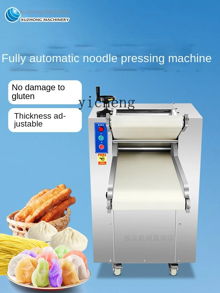 ZK Commercial Electric Noodle Press Small Household Stainless Steel Noodle Rolling Machine Automatic Noodle Kneader