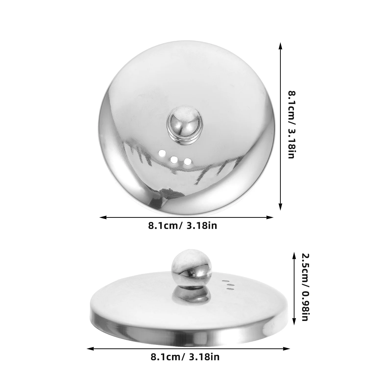 Tampa de bule de aço inoxidável, substituição de 8.1 cm para chaleira, copo, panelas, infusor de chá, reutilizável, 1 peça