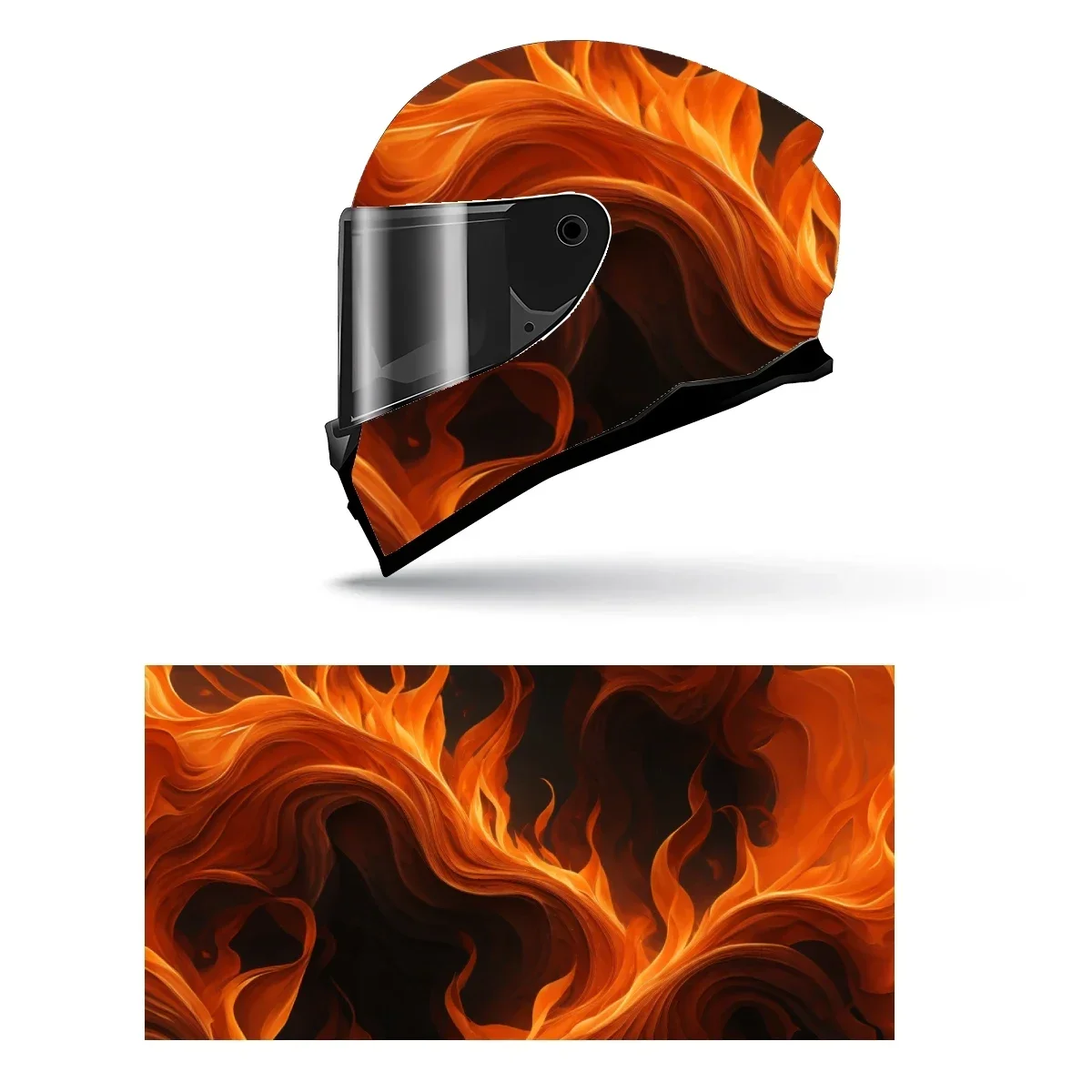 Flame Graphics Abstract Full Helmet Wrap Sticker Motorcycle Helmet Racing Graphic Decal Vinyl Wrap Helmet Decorative Sticker
