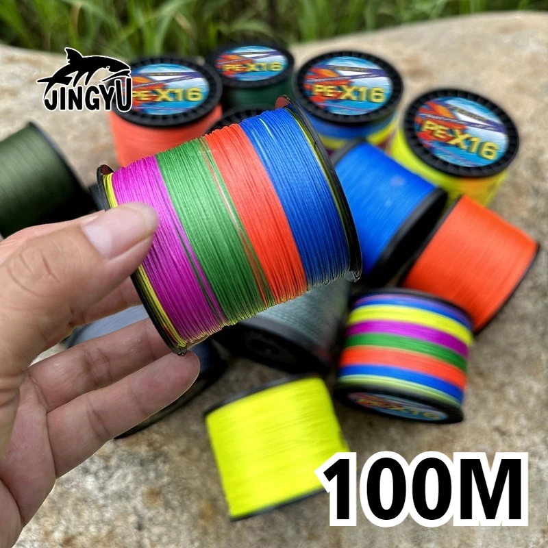 

16-Strands 100M Multifilament PE Fishing Line Extreme Strong ​16X Braided Wire Wear-Resistant 25~200LB for Angler Pesca