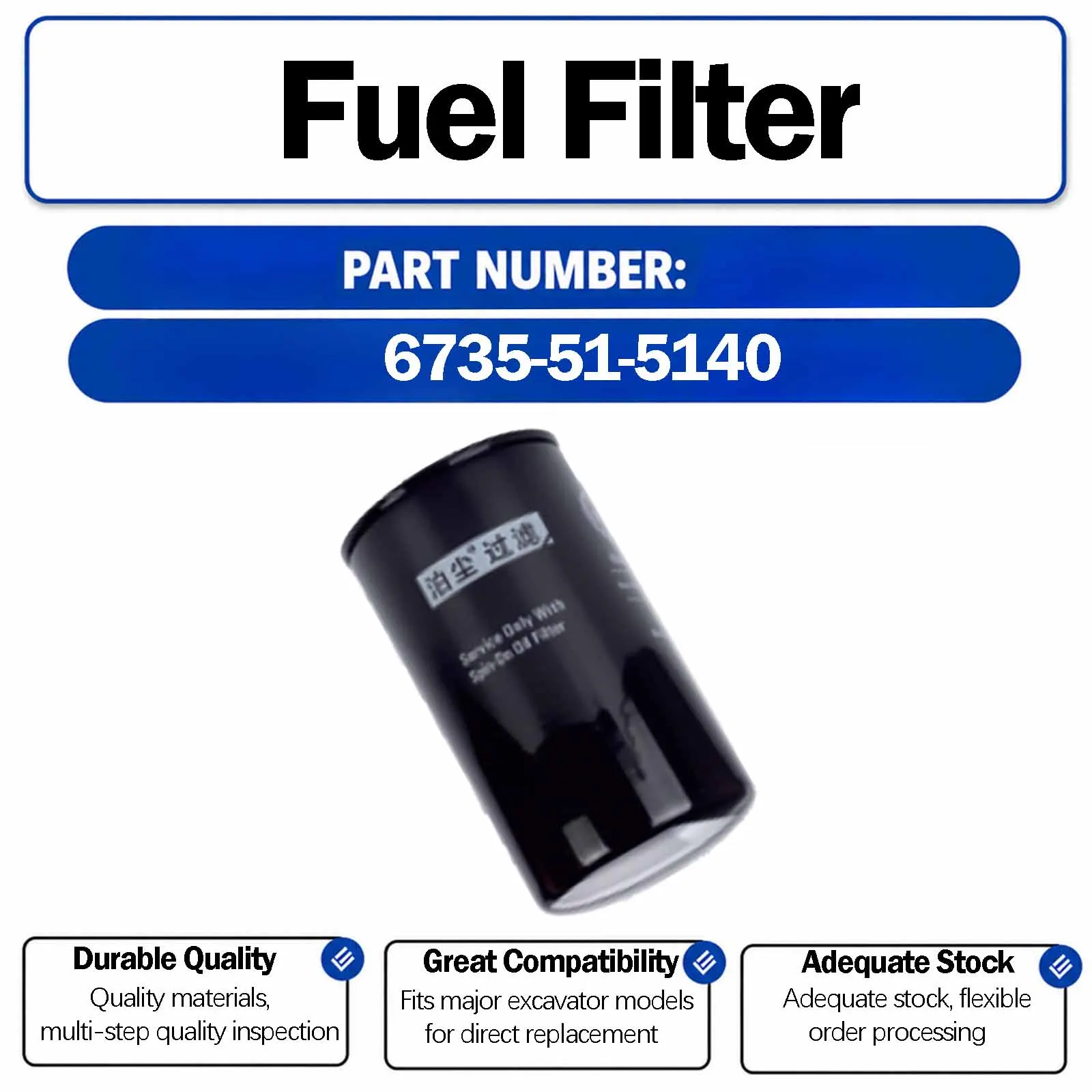 Oil Filter 11E1-70140For Komatsu PC220-8 PC240-8 PC200-8MO PC210-8MO PC220-8MO PC240-8MO PC270-8MO PC205HB-10 PC215HB-10