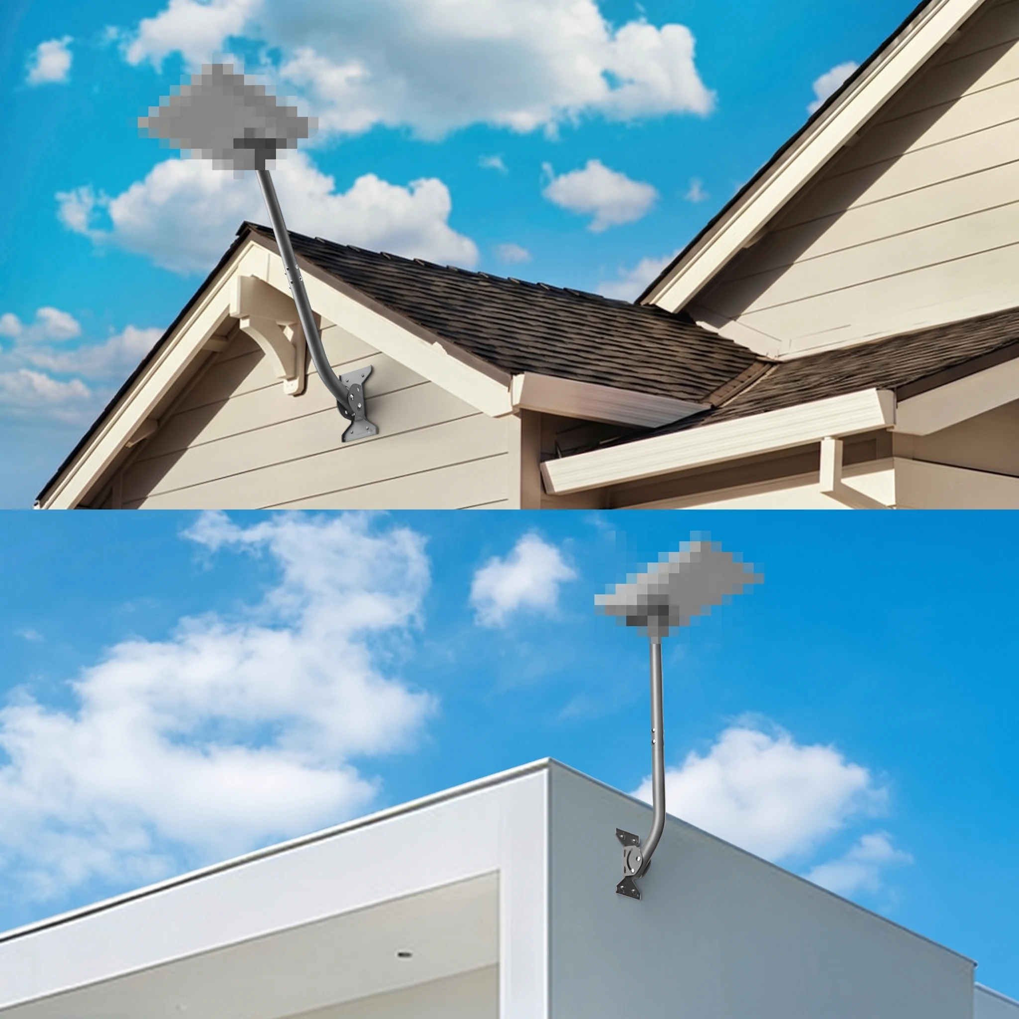 Starlink V5 wall-mounted rooftop bracket, fixed carbon steel satellite antenna bracket - suitable for various wall installations