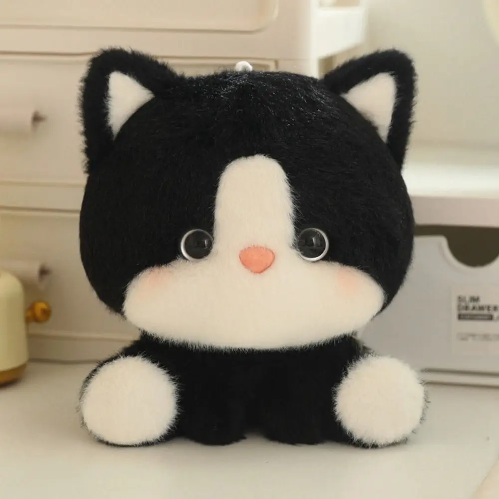 Animal Pet Cat Plush Toy Sitting Posture Ginger Cat Kitten Stuffed Doll Black Anime Cartoon Simulation Cat Doll Birthday Gift