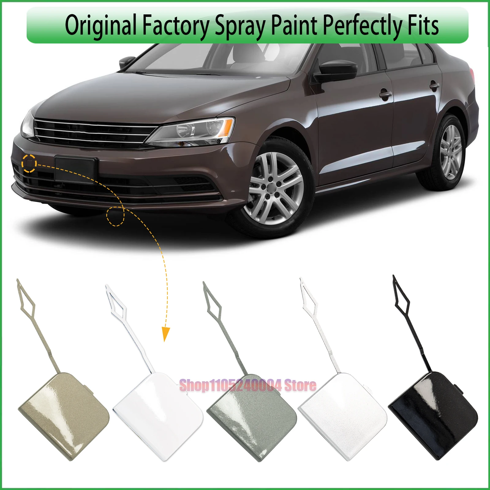 For Volkswagen Jetta 2015 2016 2017 2018 Front Tow Hook Eye Cover Replacement Parts 16D807241 16D807241