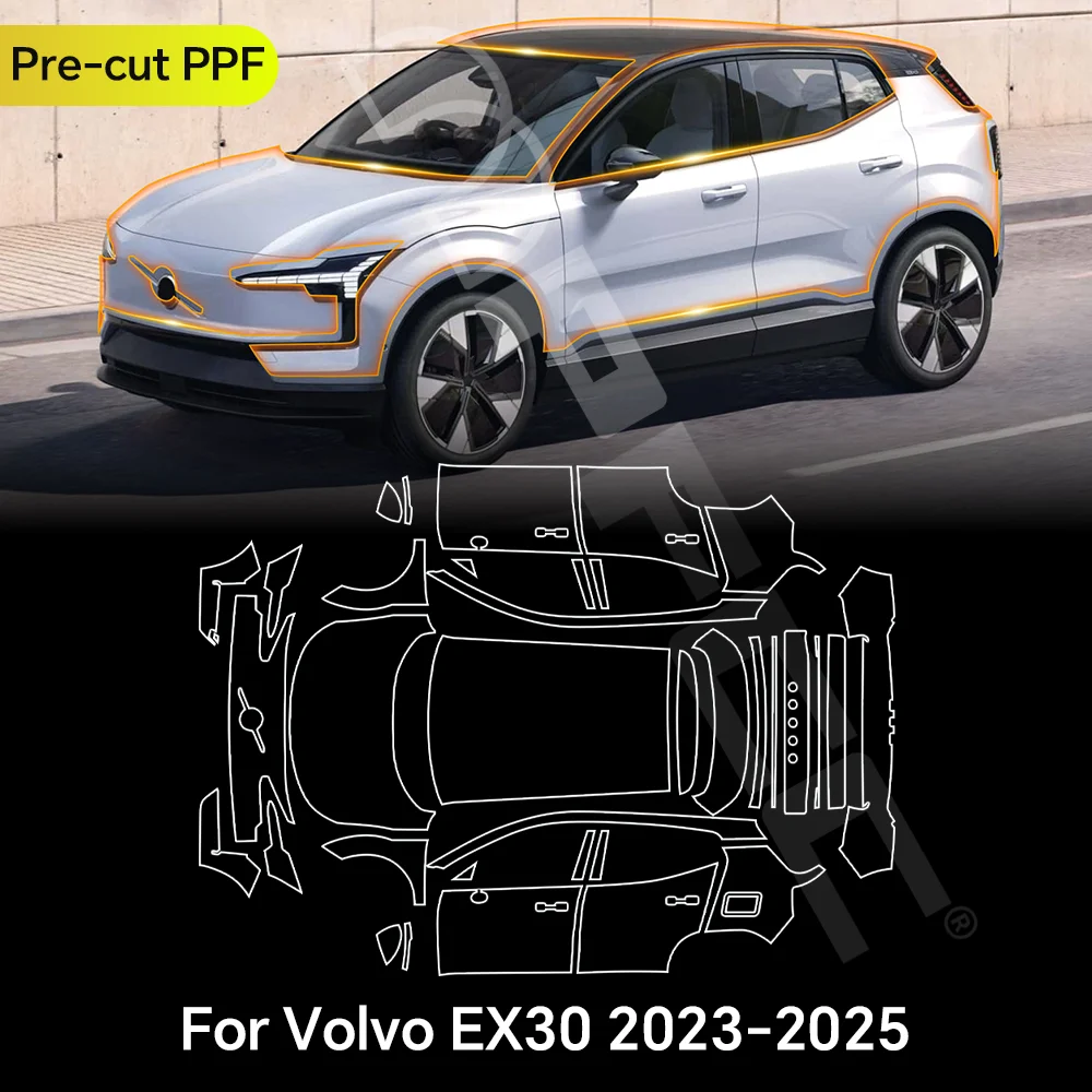 

For Volvo EX30 2023 2024 2025 TPU Paint Protection Film Clear Bra Car Body Anti-scratch Pre-cut PPF Resistant Repairable Cover