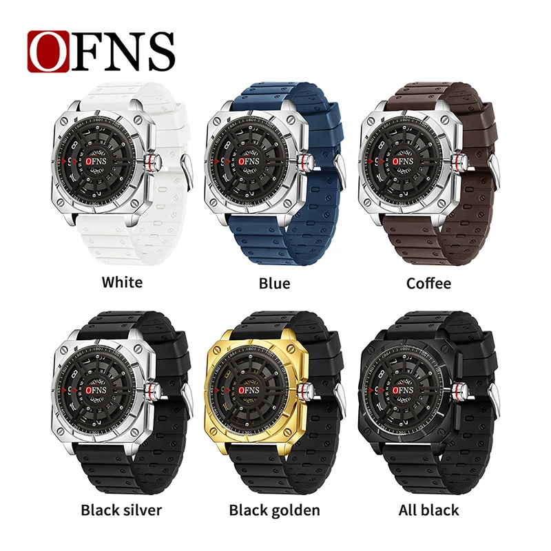 OFNS Top Brand Fashion New Style Men\'s Watch Creative Cool Design Large Dial Waterproof Quartz Watch leisure Business Men Watch