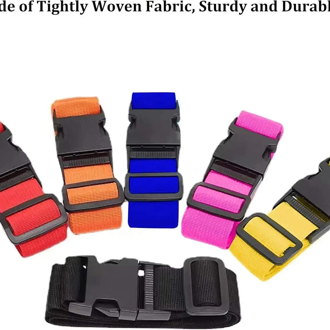 Bright Color Adjustable Luggage Straps 2 Pack, Heavy Duty Suitcase Belts Travel Accessories, Travel Bag Fixing Strap 200 X 2.5CM