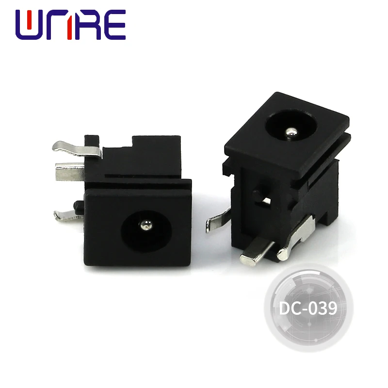 DC-039 Snap In Type Black High Temperature Resistant DC Power Socket Interface Connector Adapter Equipment Charging Port Female