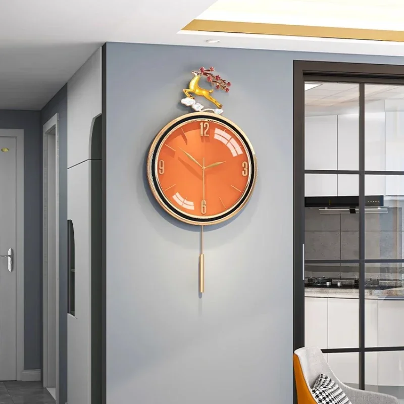 Creative Aesthetic Clock Wall Living Room Light Luxury Modern Simple Wall Watch Art Xenomorph Reloj De Pared Home Furniture