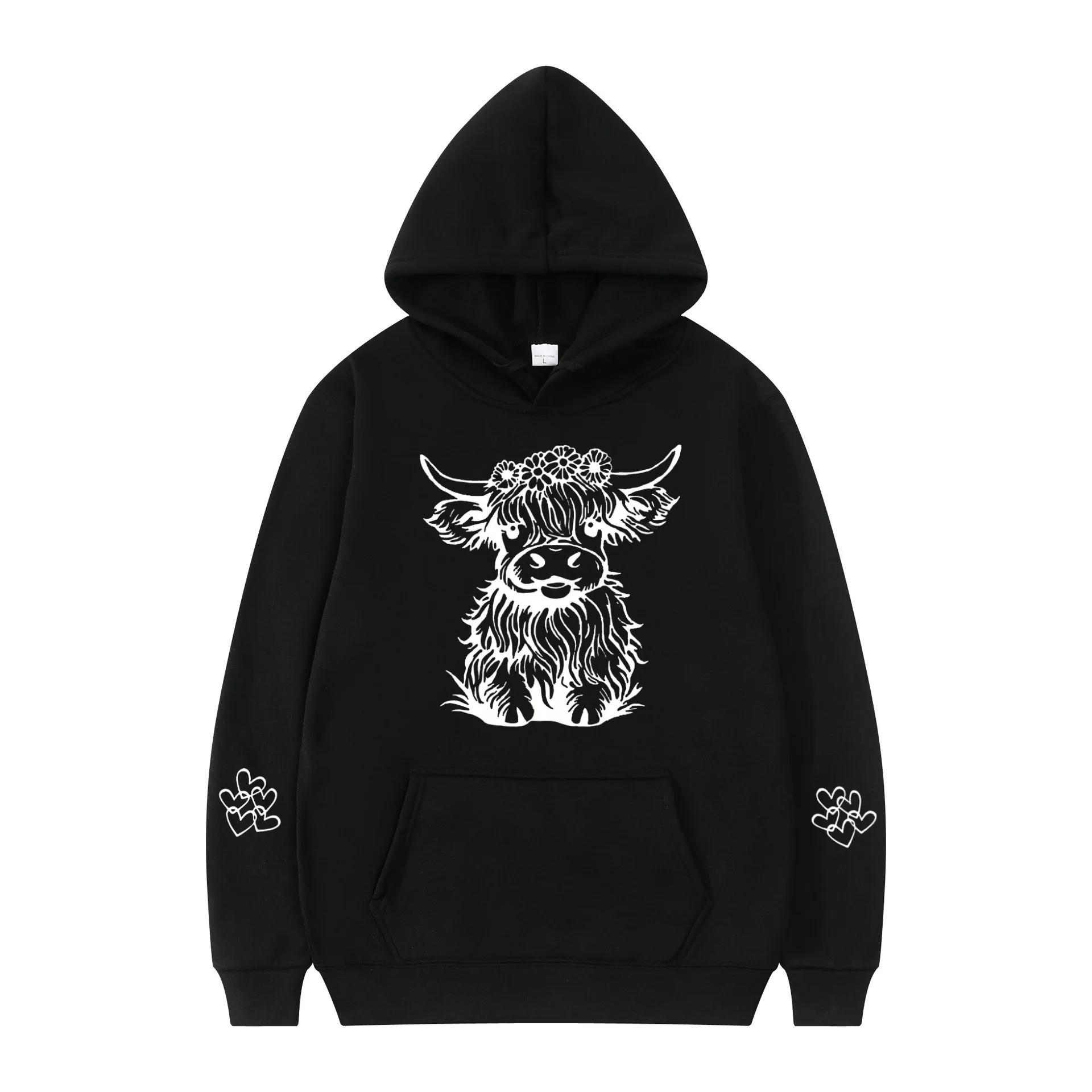 Sweat à capuche imprimé vache Highland pour hommes et femmes, pull décontracté, manches longues, unisexe, PVD, vêtements à capuche, 2024