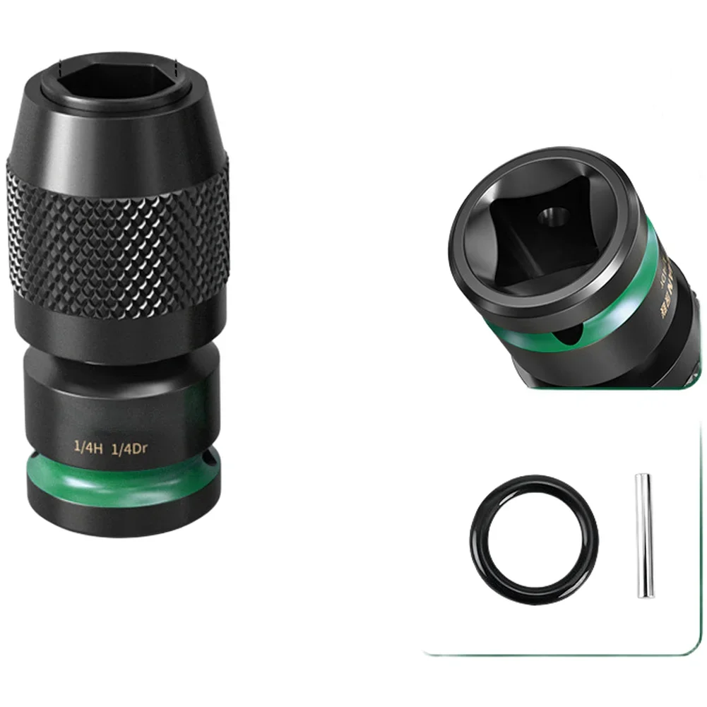 

Адаптер для ударного гайковерта 1/2, 3/8, 1/4 дюйма на шестигранный хвостовик 6,35 мм для электрической отвертки, быстросъемный наконечник, 1 шт.