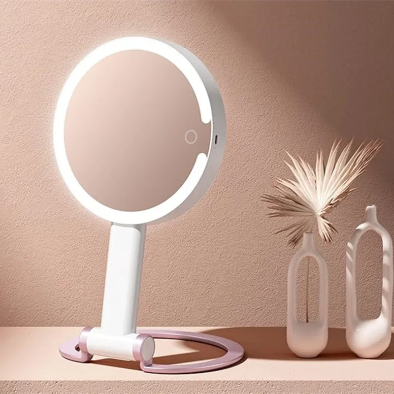 10X Magnifying Mirror with Light, Lighted Makeup Mirror with 10X/1X Magnification, 3 Color Light and Adjustable Brightness