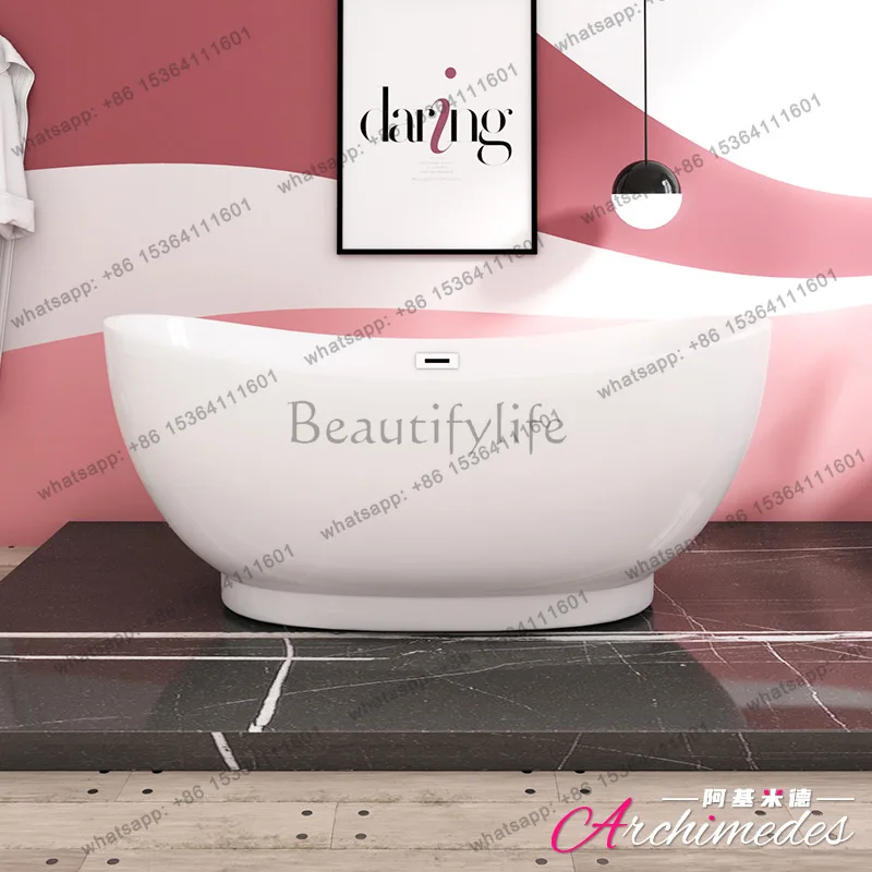 Crescent-shaped acrylic bathtub, European full skirt with thin edges AJ-6006