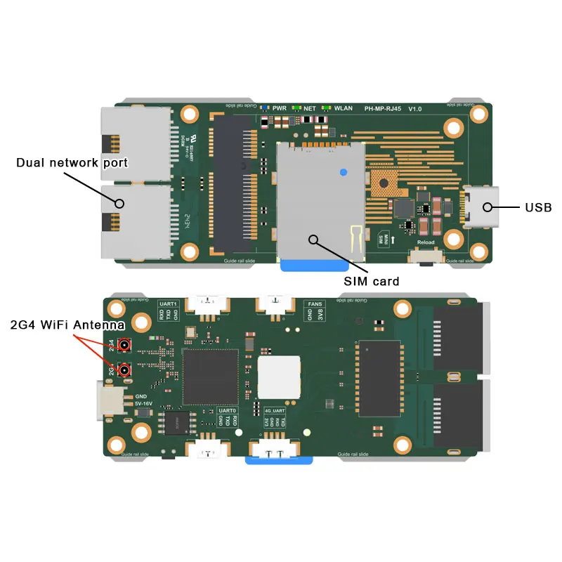 Placa Ethernet M.2 para TYPE-C3.0 suporta módulo SIMCom M.2 5G