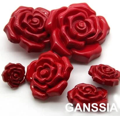 8pcs/lot Size: 20-38mm Romantic Red Rose Button Garment Matching Fashion Buttons Sewing Accessories(SSA-1411-450)