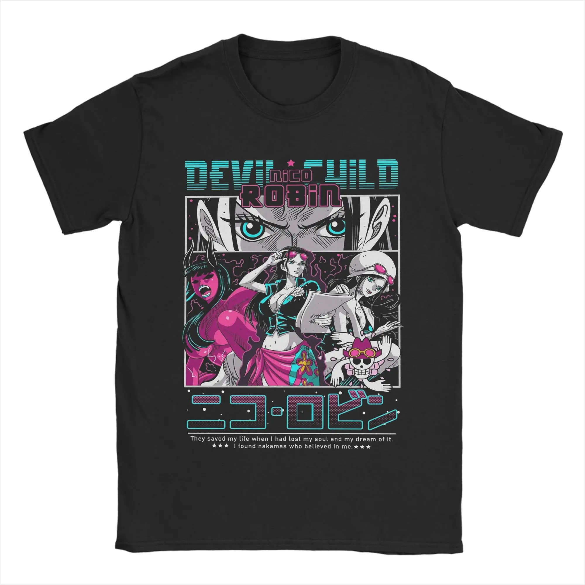 Nico Robin Ones Pieces T Shirts Men's  Cotton Funny T-Shirts Round Neck  Tees Short Sleeve Tops 4XL 5XL 6XL