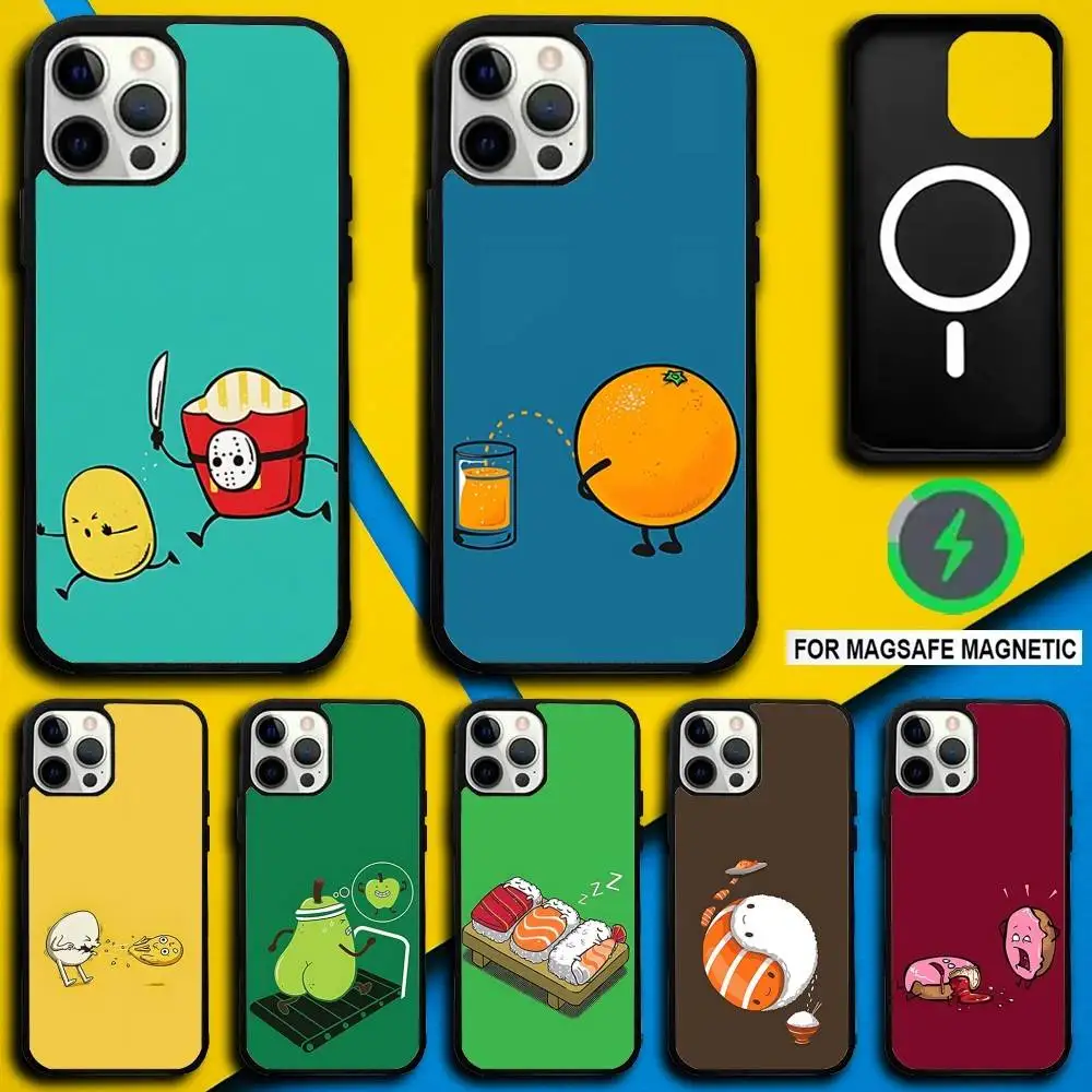 

Funny Food Fancy Phone Case For iPhone 17,16,15,14,13,12,11,Pro,Max,Plus,Mini,SE4,E Magnetic Magsafe Wireless Charging