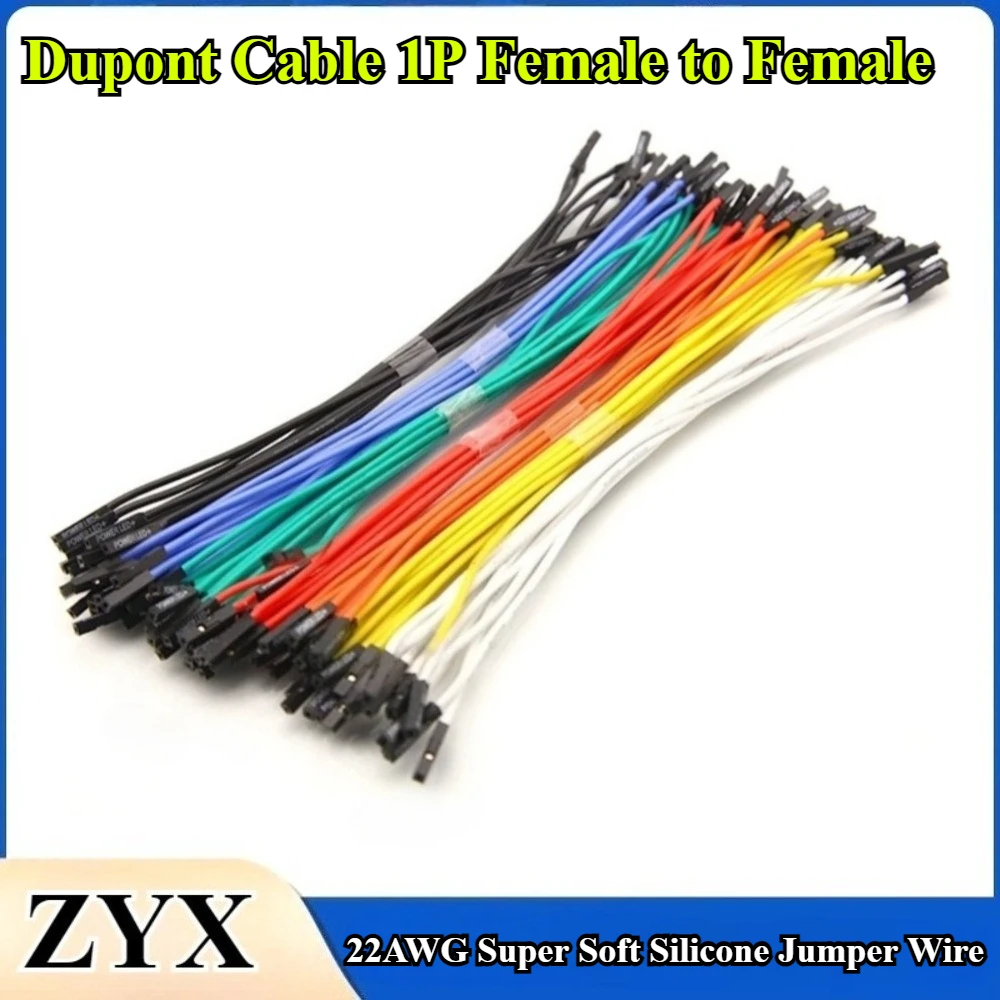 

20 шт. супермягкая силиконовая перемычка 1P кабель Dupont 22AWG 10/20/30 см гнездо-мама гибкий линейный разъем для DIY Arduino