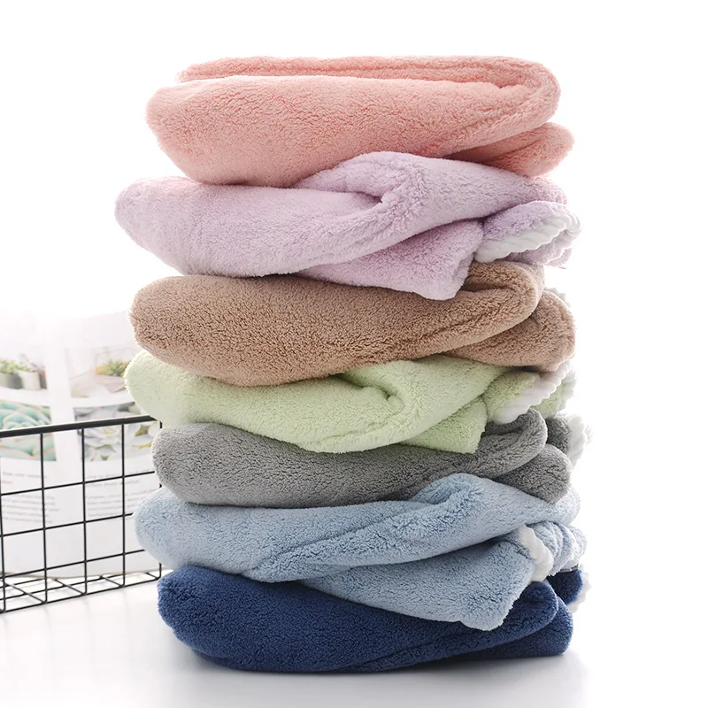 Coral Fleece Quick-drying Absorbent Thickened Dry Hair Towel Ladies Household Adult Microfiber Bow Dry Hair Cap