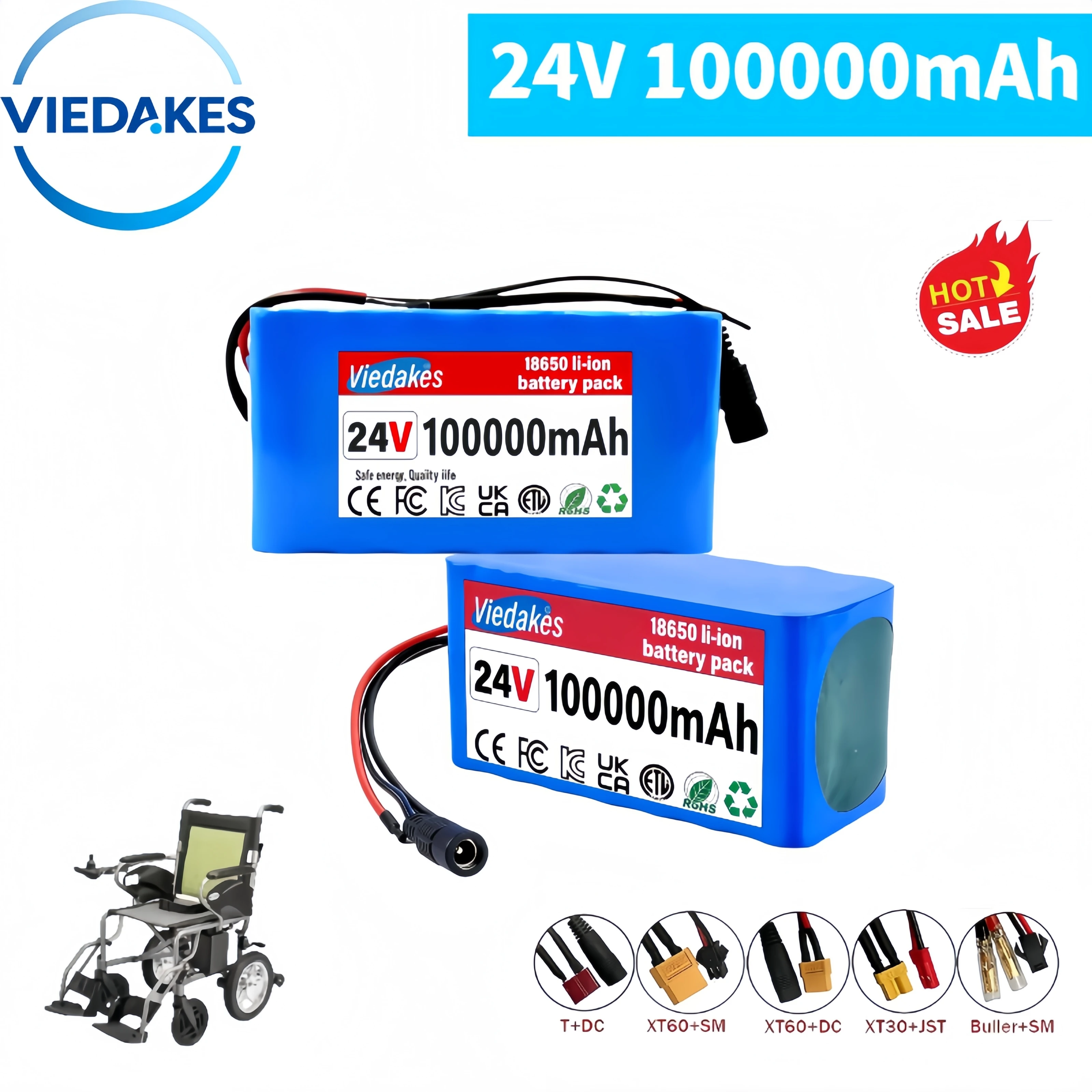 

Новый аккумулятор 7S3P 2025 года, литиевая батарея 100000 мАч, 24 В, подходит для инвалидных колясок, игрушечных машин, скутеров, нескольких вилок на выбор