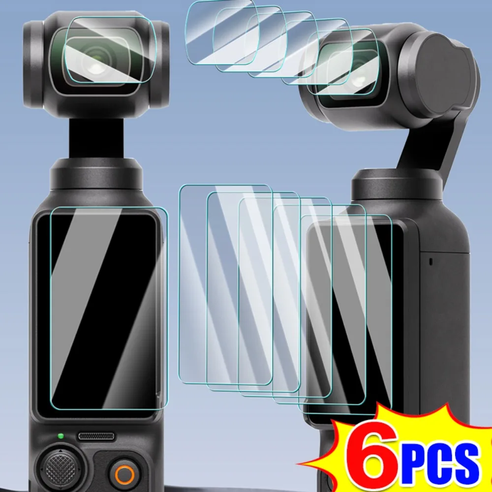 

2/6 шт. Защитная пленка из закаленного стекла для объектива камеры DJI Pocket 3 HD, защитная пленка от царапин для Pocket 3 Gimbal