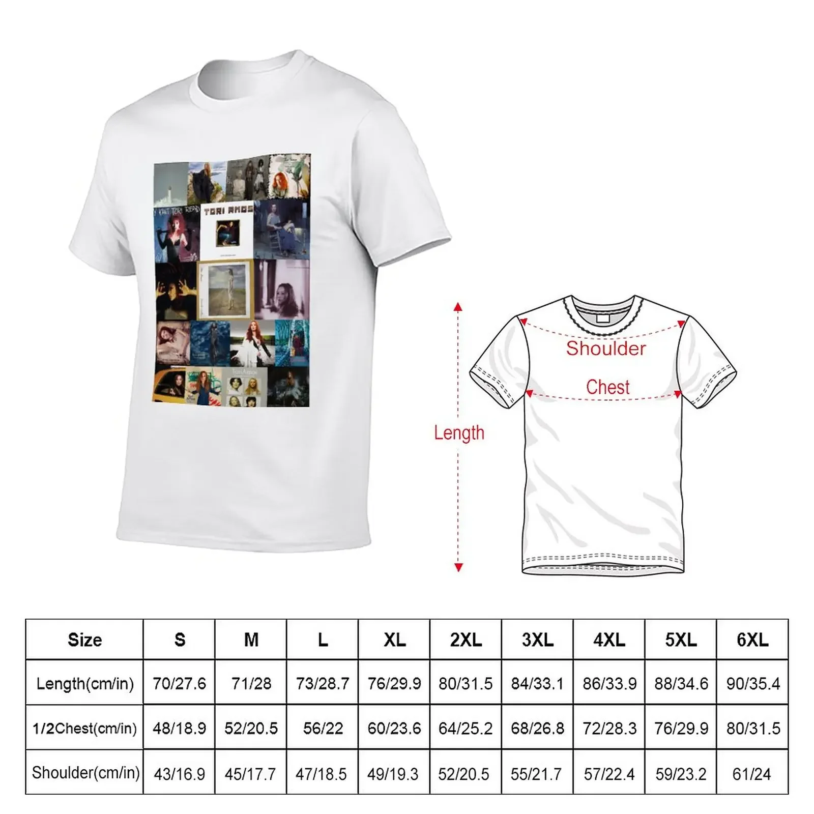 New Tori Amos Album Records Collage Collection Print T-Shirt heavyweight t shirts kawaii clothes mens cotton t shirts