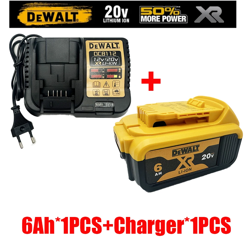 

100% Genuine Dewalt 20V Battery, 6AH Rechargeable Lithium Ion Battery, Dewalt DCB200 Power Tool Replacement Battery